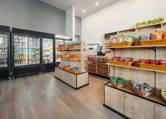 Ossentials store interior with a variety of products on display.