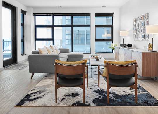 Modern Living Room at Raymond Block, Edmonton, AB
