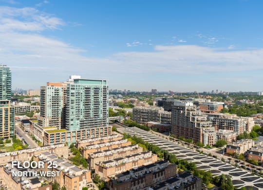 Northwest view of toronto from liberty village apartment complex