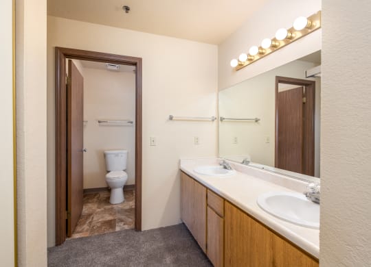 Bathroom With Vanity Lights at Altamont Apartments, California