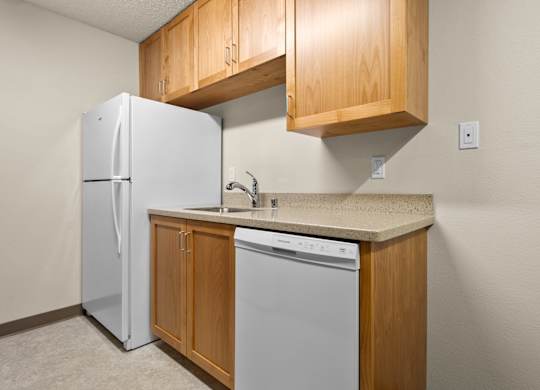Kitchen in Downstairs Unit with Upgraded Amenities