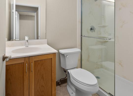 Bathroom of Downstairs Unit with Upgraded Amenities