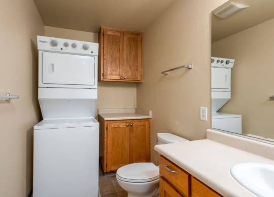 Bathroom with washer/dryer at Deer Path LLC, Santa Rosa, 95407