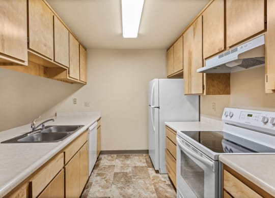 Modern Kitchen With Custom Cabinet at Meadowrock Apartments, Santa Rosa, CA, 95403