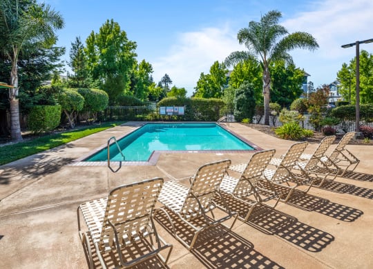 Pool And Sundecks at Meadowview Apartments, California