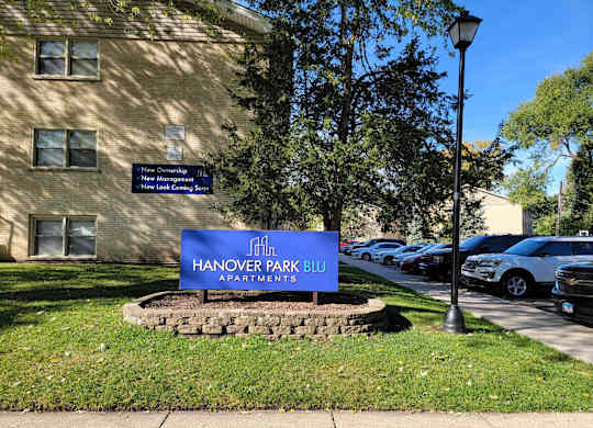 Property Signage at Hanover Park Blu Apartments, Illinois, 60133