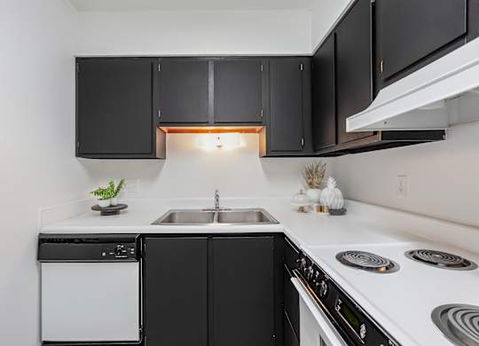 Contemporary Kitchen at Wood Creek Apartments, Fort Wayne