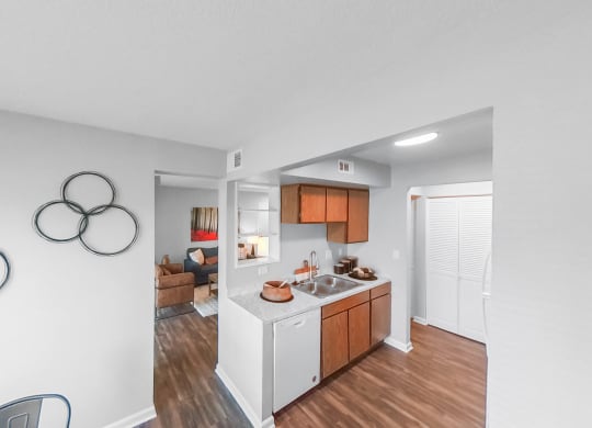 the preserve at ballantyne commons apartment kitchen and living room
