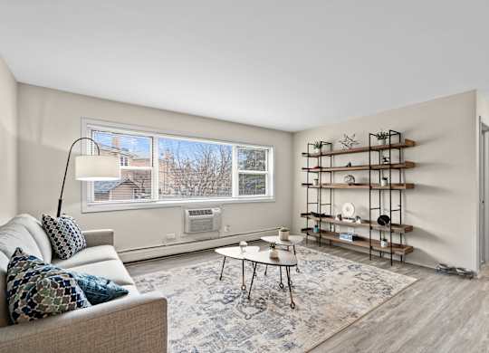 Modern Living Room at Hanover Park Blu Apartments, Hanover Park, 60133