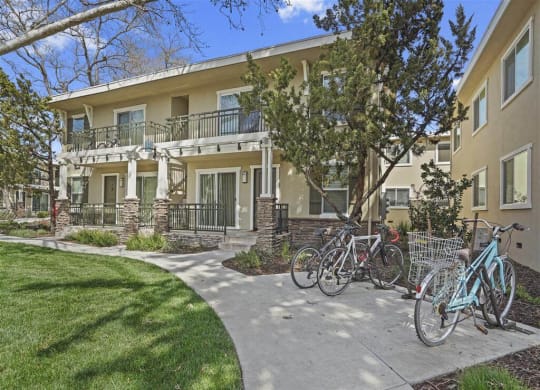 Bike racks at Parkside Apartments, California, 95616