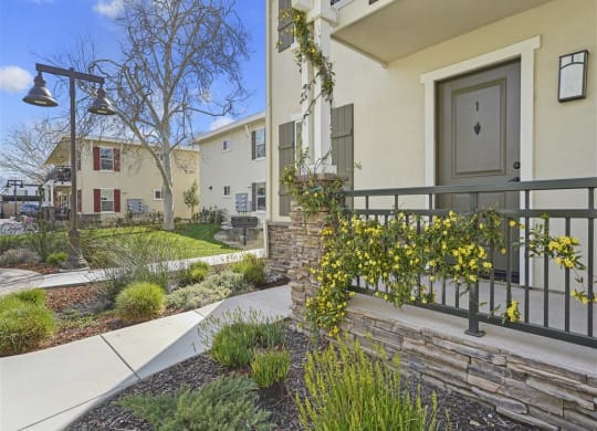 Front door at Parkside Apartments, California