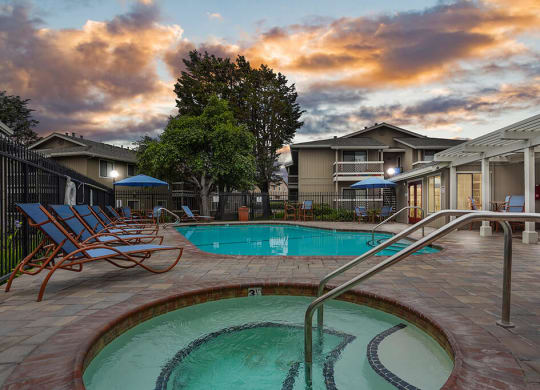 Pool at Sunset at Cypress Landing, Salinas, CA, 93907