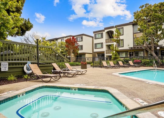 our apartments have a swimming pool and a hot tub