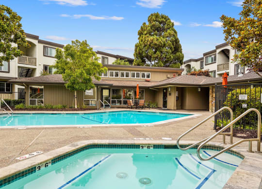 the swimming pool at our apartments