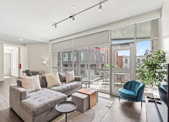 Living Room With Balcony at Paperbox Lofts, Salt Lake City, UT, 84101