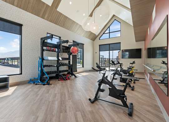 Gym with Exercise Bikes at Solhavn Apartments, American Fork, UT
