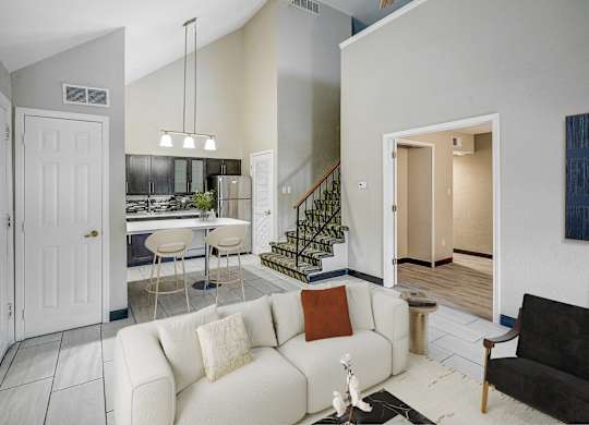 Bright Living Room at Avia Lofts at Founders Road, Indianapolis, IN