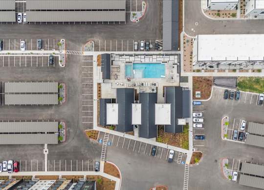 Top View of Pool at Solhavn Apartments, American Fork, Utah