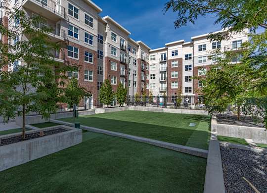 Green lawn area at 200 City View, Provo
