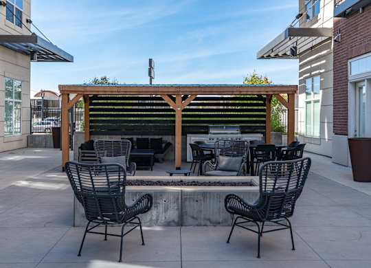 Patio with firepit at 200 City View, Provo, UT, 84601
