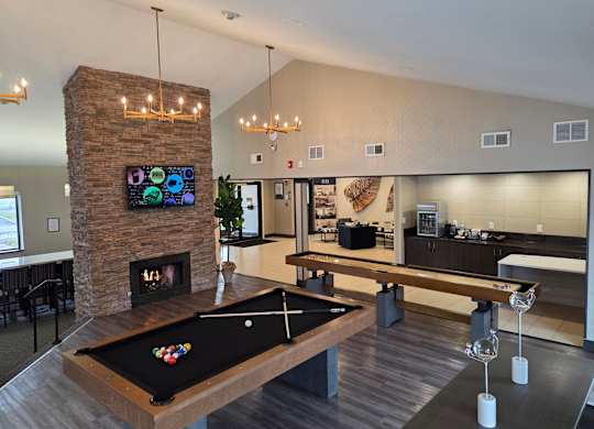 Pool table at Avia Lofts at Maple Road, Amherst, New York