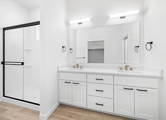 Bathroom With Vanity Lights at Alante Homes at Spring Run, Caldwell, ID