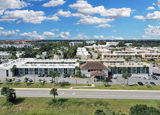 Aerial view of residential area at Avia Apartments at Reedy Creek, Kissimmee, Florida