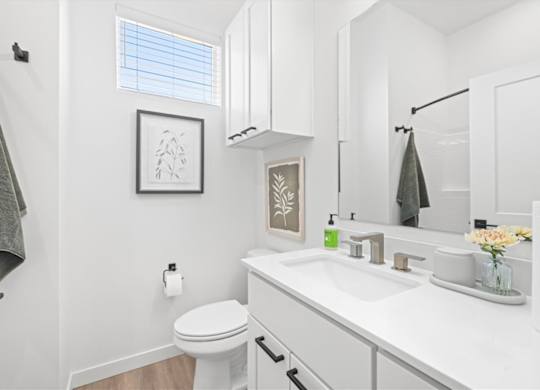 White Bathroom at Alante Homes at Spring Run, Caldwell, ID