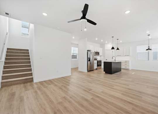 Spacious room with staircase at Alante Homes at Spring Run, Caldwell, ID, 83607