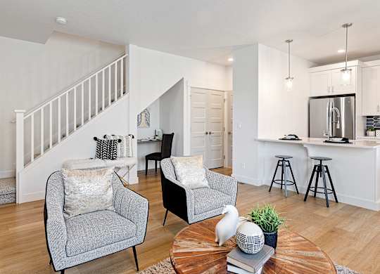 Living Room With Kitchen at Alante Homes at Lake Hazel, Idaho, 83709