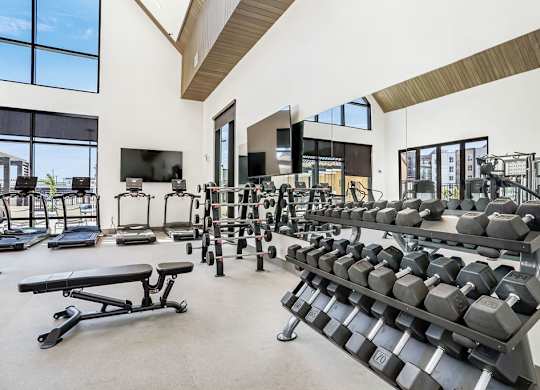 Gym with Weights at Solhavn Apartments, American Fork, UT