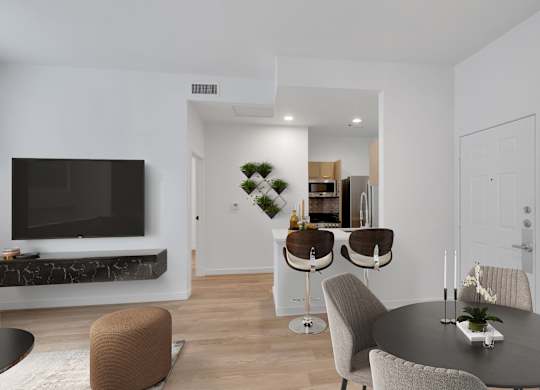 Living Room with TV at AVIA Apartments On Alpha, Dallas