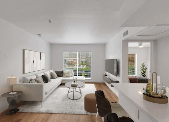 Furnished Living Room at AVIA Apartments On Alpha, Dallas, TX