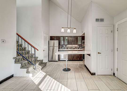 Kitchen with Tile Flooring at Avia Lofts at Founders Road, Indianapolis