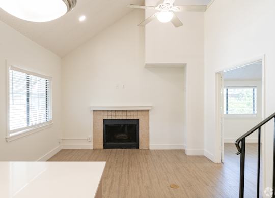 Brick Fireplace at Avia Lofts at Maple Road, Amherst, NY, New York