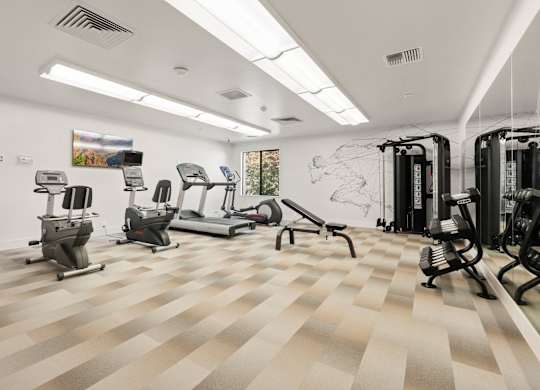 the gym at AVIA Lofts on Parkway Apartments, Vancouver