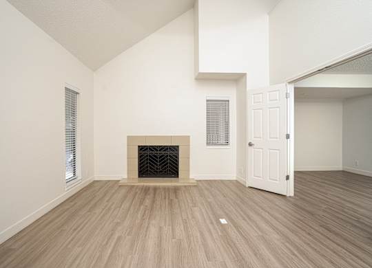 Spacious Living Room With Plank Flooring at AVIA Lofts on Victors Way, Ann Arbor, MI, Michigan , 48108
