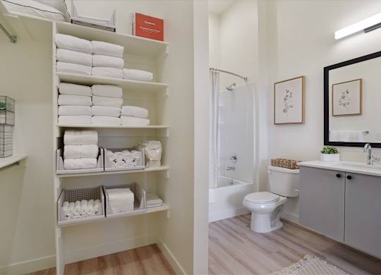 Bathroom with towel rack at Solhavn Apartments, American Fork, UT, 84003