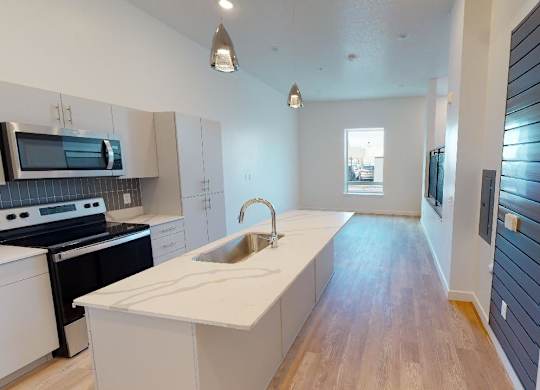 interior kitchen at SevenO2 Main Apartments, Salt Lake City, UT