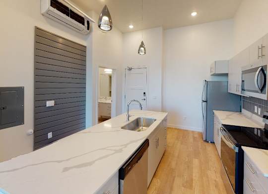 interior kitchen at SevenO2 Main Apartments, Utah
