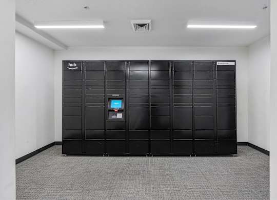 package lockers at The Flats at Riverwoods, Provo, Utah