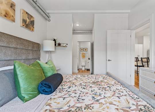 bedroom with bathroom and kitchen overview at The Revival, Salt Lake City, 84101