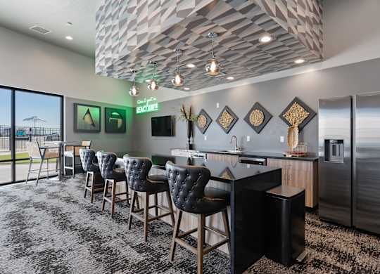 Clubhouse Kitchen at SevenO2 Main Apartments, Salt Lake City, UT