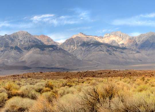 Desert landscape with range backdrop at Mountain Lakes Estates Apartments, Reno, 89521