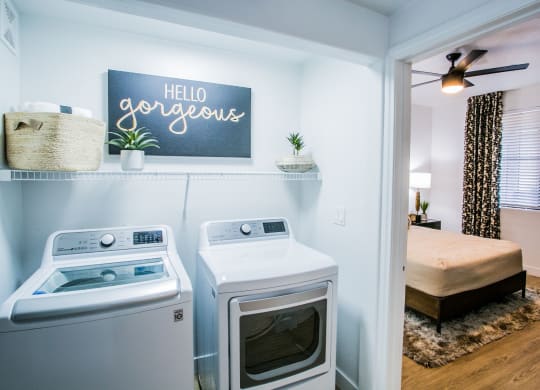 The Presley at Whitney Ranch Laundry Closet and Bedroom