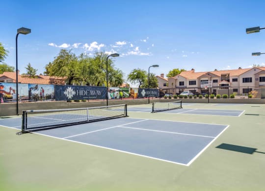 tennis courts at hideaway apartments in north scotttsdale, az