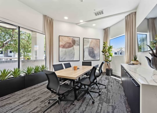conference room with table and chairs in scottsdale arizona apartments