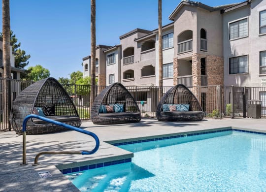 luxury resort style heated pool at lazo apartment homes in chandler, az