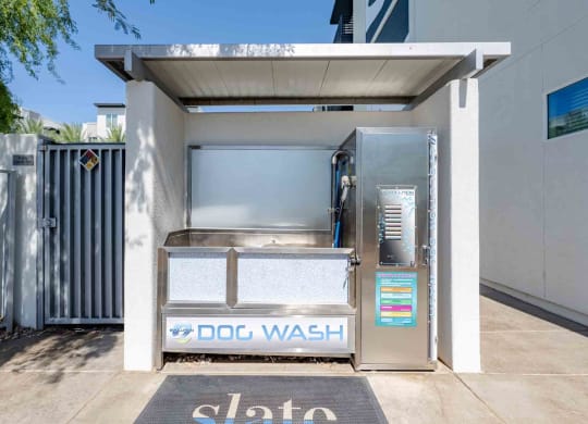 a dog wash is available at the front of the building at slate scottsdale