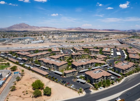 an aerial view of the city of twentynine palms